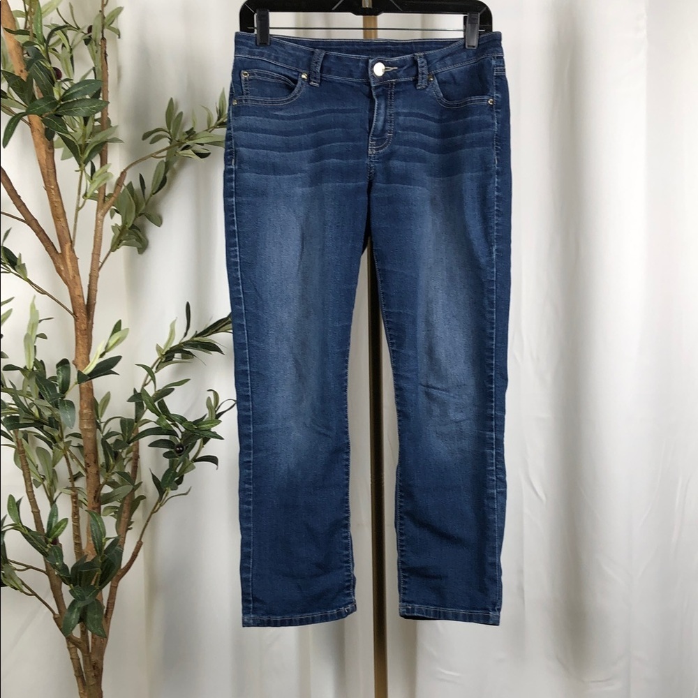 Jennifer Lopez Cropped Midwash Blue Jeans Sz 6 (B4)